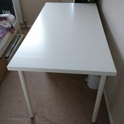 Ikea LINNMON table TOP only(RRP25)
150x75cm white. Used condition ex student. Surface chips, some pin holes, and cut marks. However mostly contained to 1area where I sat -rest of the surface is in good condition.If youre looking for a craft table for kids that doesn’t need to be perfect it could also be great for you. An imperfect student desk this has been and could be again, plenty of life in the table top yet. can view 1st
With or without legs 
