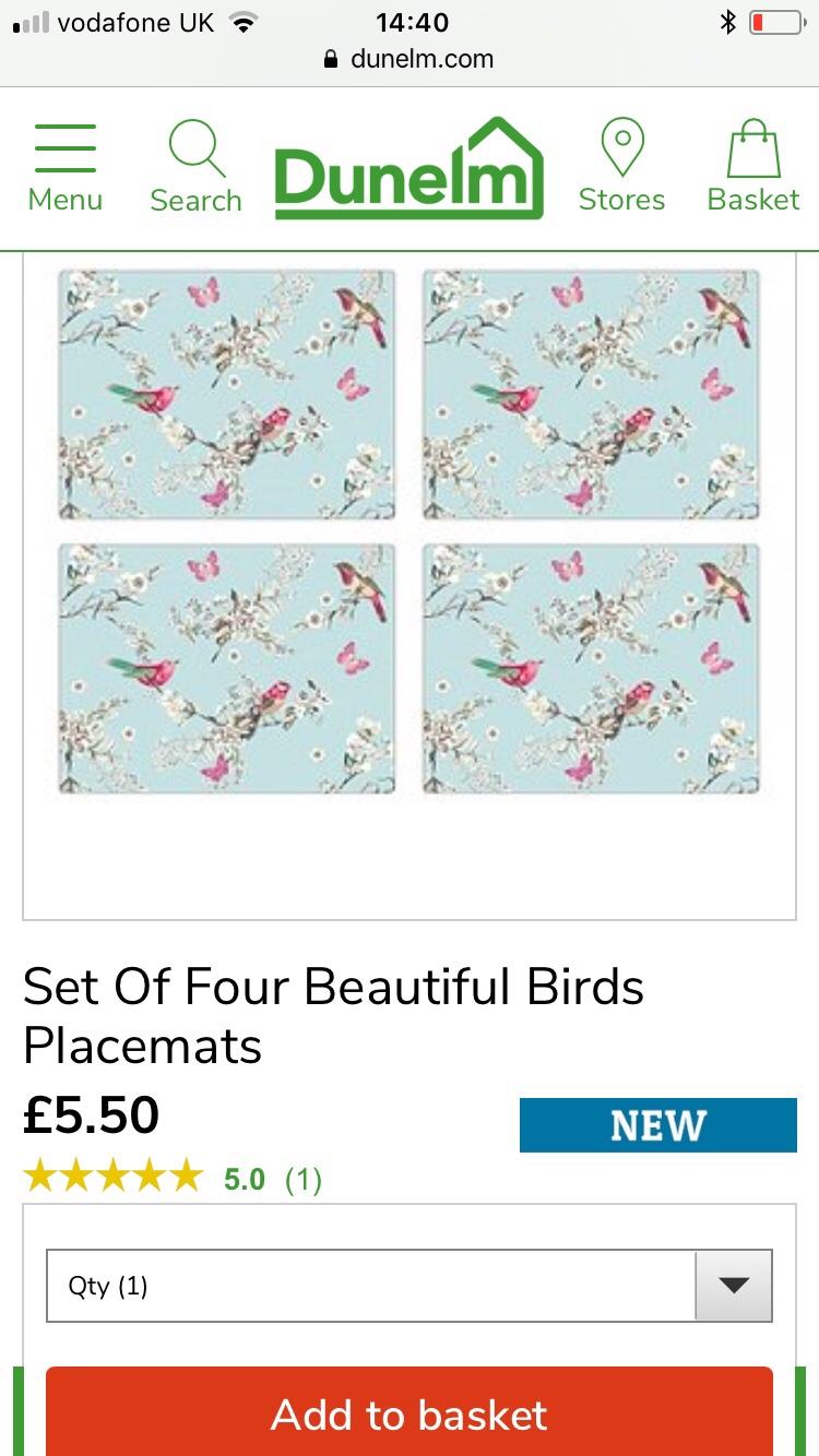 Dunelm table mats in TA6 Sedgemoor for £1.00 for sale Shpock