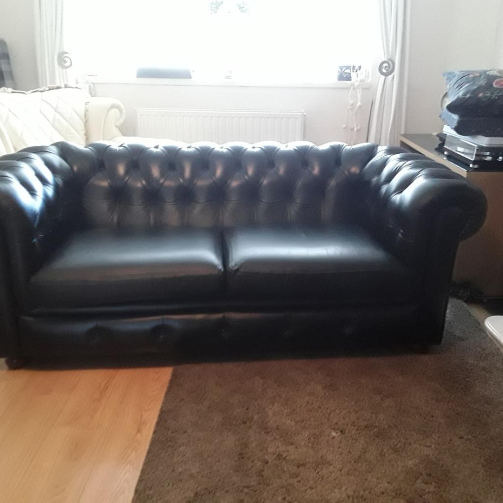 Quality real leather black 3 piece suite. in OL9 Oldham für 500,00