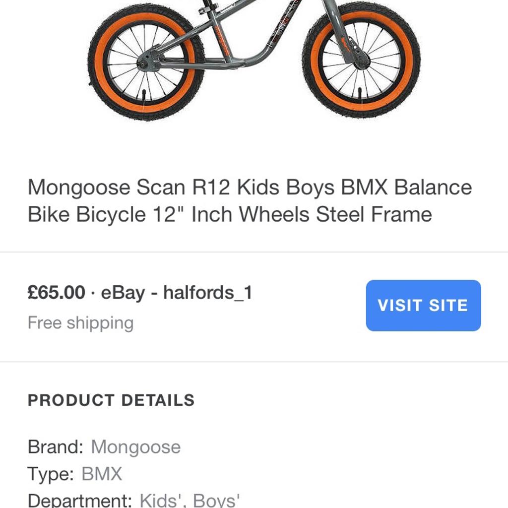 Mongoose r12 outlet bmx balance bike