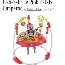 pink fisherprice jumperoo. used although in great condition. haven't got original images as I've taken it down and put it away.