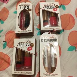 Great for stocking fillers. 2 x nail and lip sets, 1 matte lips set and 1 contour crayons set. £5 for all 4