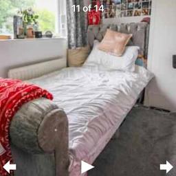 Selling my daughters crushed velvet and diamonté bed frame as moving soon and she’s gone off to university so no longer needed. Pic has been taken from the ones the estate agent took as it is now dismantled
Footboard is a slightly lighter grey than the headboard but it came like this and daughter liked the look so never bothered to send back
£100