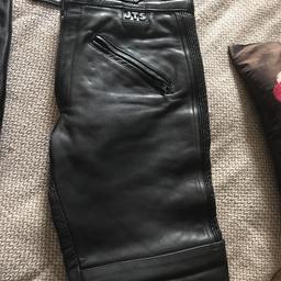 A pair of leather trousers in good condition make JTS zip ankles size 34 short