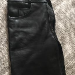 Brand new pair of leather trousers jean style black size 34
