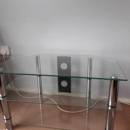 clear glass tv unit slight chip on one of the corners can hardly notice it
