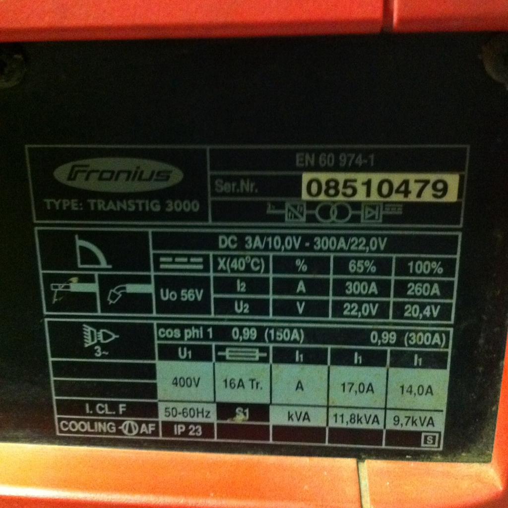 Fronius Transtig 3000 Schweißgerät in 6133 Weerberg für € 550,00 zum ...