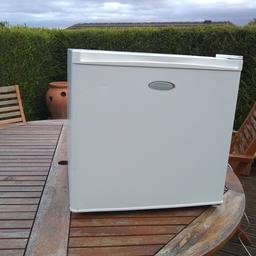 Small table top freezer. White just a few marks but in  good working order. Been used in caravan but moved caravans so not needed any longer. Size 45liter. 20 x20. 19 high
