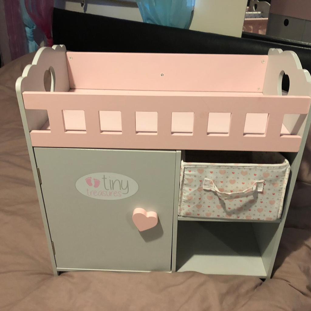 Tiny treasures doll cot / change table unit in TW14 Spelthorne for £25.