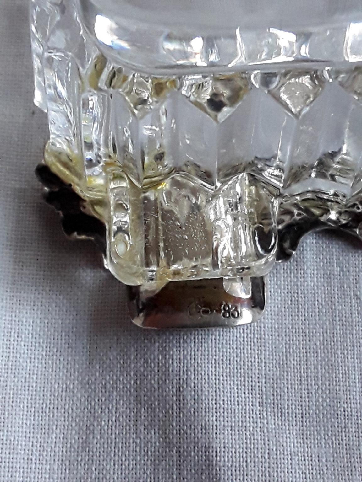 Aschenbecher Kristallglas 835 Silber Montur in 58511 Lüdenscheid für 22,00  € zum Verkauf
