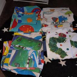 toddler/cot bed bedding 3 are reversible all include pillow cases all good condition  £3 each