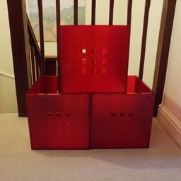 3 red perspex Kallax unit boxes.  In excellent condition.