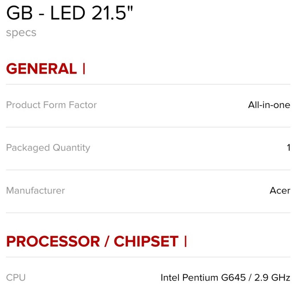 Acer Z3620 All In One Desktop PC Computer in Doncaster for £100.00 for