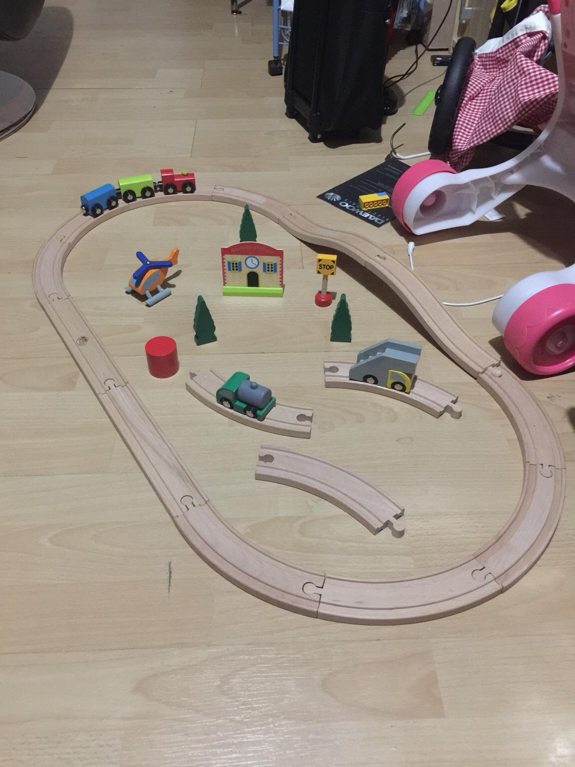 Wooden train track play set in NN9 Northamptonshire for £5.00 for sale