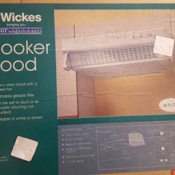 Wickes white cook hood brand new and still boxed.