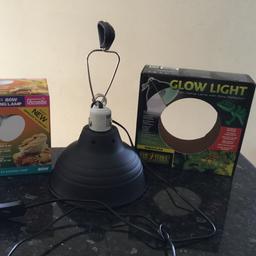 ExoTerra Porcelain Clamp Lamp with glow reflector (medium size) with Arcadia 80W Basking Lamp providing Heat, Light and UVB and UVA to keep reptiles healthy.

Bought both lamp and bulb separately for a turtle that I never got, so lamp and bulb are effectively new as they have never been used.

Market value exceeds £70. Offers welcome