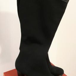 neuwertige schwarze Damen-Stiefel mit Absatz, original Högl, GoreTex-Material