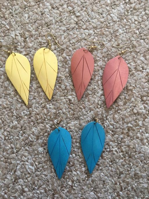 Buy & Sell Lancashire Blackpool - Photos for Earrings leaf design (wood ) pierced ears x 3