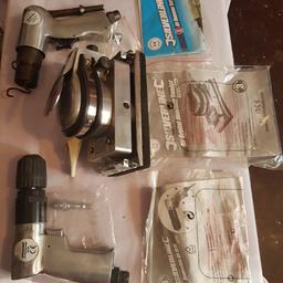 reversible air drill, air hammer set and air orbital jittterbug sander nearly new never used drill has cosmetic damage chisel slight surface rust but will not effect operation of either, price is for all 3 no offers. collection only