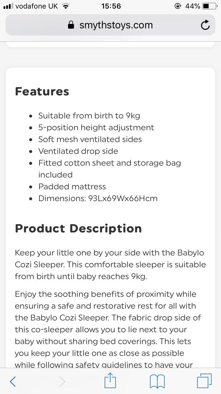 babylo cozi next to me sleeper in B69 Sandwell for £60.00 for sale Shpock