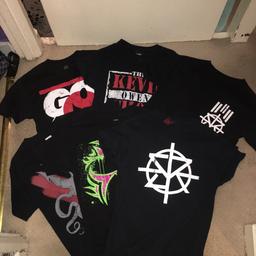 1x Kevin Owens 
1x the usos
1x hideo Itami 
1x bray wyatt 
2x Seth Rollins 

All size small adults, price is for all