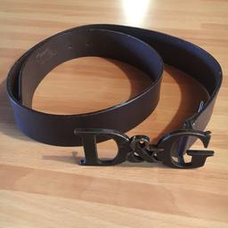Cintura D&G originale, in vera pelle colore testa di moro, lunghezza 98 cm