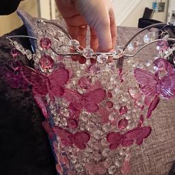 Pink and clear droplets and butterflies.
Excellent condition. From Range.