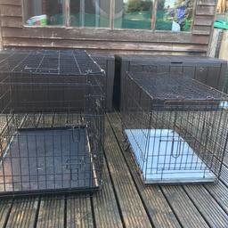 2 dog crates for sale. 1 large & 1 medium. The medium one has a bit of rust on it but doesn't affect use & still has plenty of life left. Medium 1 £10, large 1 £15. £20 for both.