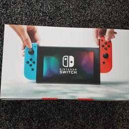 Nintendo switch, neon colours. 
in good condition only used a few times that's why I'm selling. 
comes with two games 
Mario kart and Mario tennis. 
collection only but happy to deliver locally and delivery charges