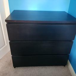 malm 3 drawers in black
