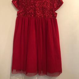 Girls red dress with sequin top. 3-4yrs old.