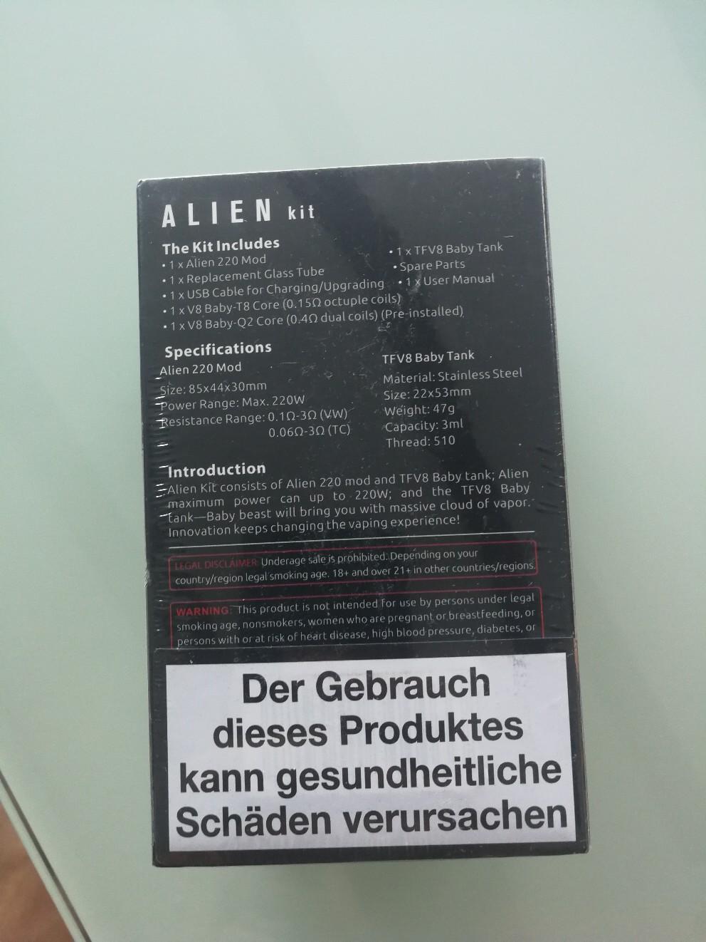 Smok Alien Kit 220w NEU Schwarz oder Gold in 06785 Oranienbaum-Wörlitz ...