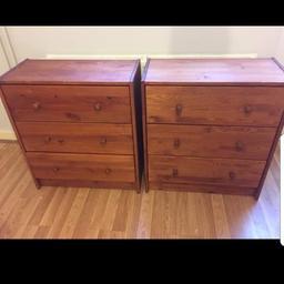 X2 wooden chest of drawers