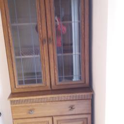 Excellent Condition Cabinet. Upper Glass Display , one drawer. lower cupboard. All one piece.
