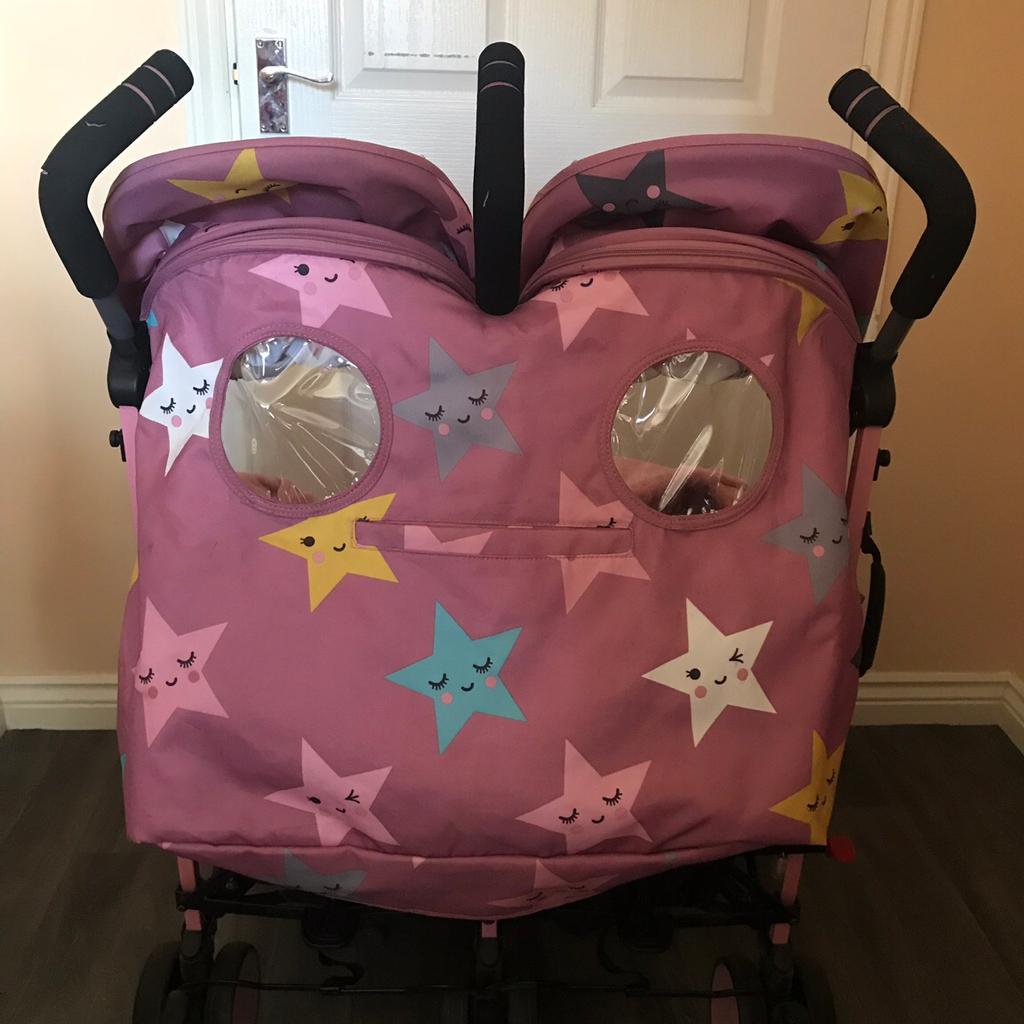 Cosatto supa dupa outlet twin stroller happy stars