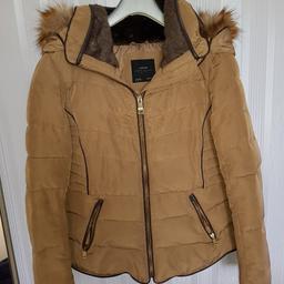 small jacket, size 10, fur trim on hood