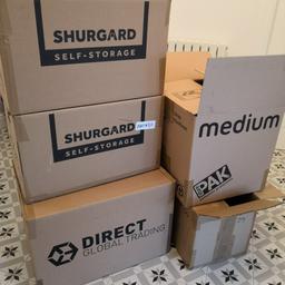 Used once moving boxes as shown in photo. A variety of sizes from large to medium. 5 shown in photos. We are still unpacking so have morenin the future. Feel free to come and have a look and take as many as you would like for free!