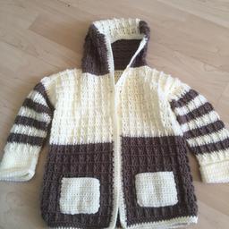 Lovely cream and brown knitted toddler coat..will fit 1-2yrs old