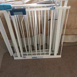 Here are three good stair gates by Lindum, the only hing is the fittings where lost when my daughter moved house. The sets for each can be bought for about £3-4 . So you will have three gates for around £15 with fixings. Excellent condition. Comes from a smoke free home