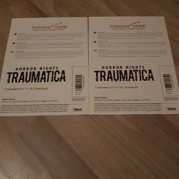 Biete für den 01.11.2018 2 Tickets für Traumatica in Rust
Orginalpreis: 31,50€ pro Stück
