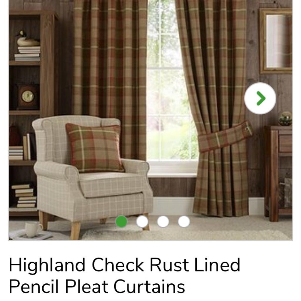 Dunelm highland Rust curtains + 4 cushion in B67 Sandwell for £100.00