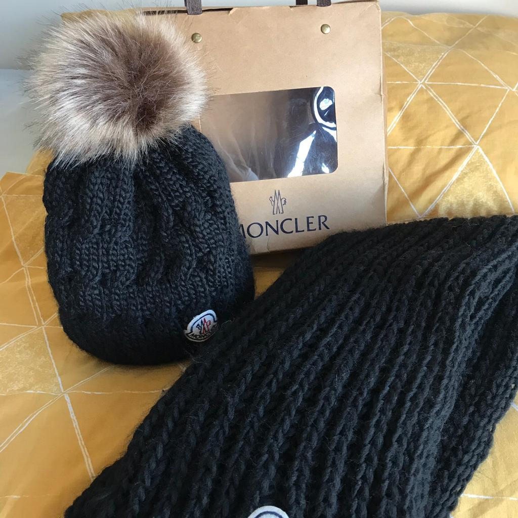 Moncler hat and scarf set womens on sale