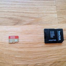 Ich verkaufe meine wenig benutzte Speicherkarte von SanDisk- die SanDisk Extreme 64GB. Diese ist von höchster Qualität und ist in einwandfreiem Zustand.
Dazu gibt es noch den mircoSD - Adapter.