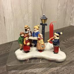 Decorazione natalizia in ceramica con candela