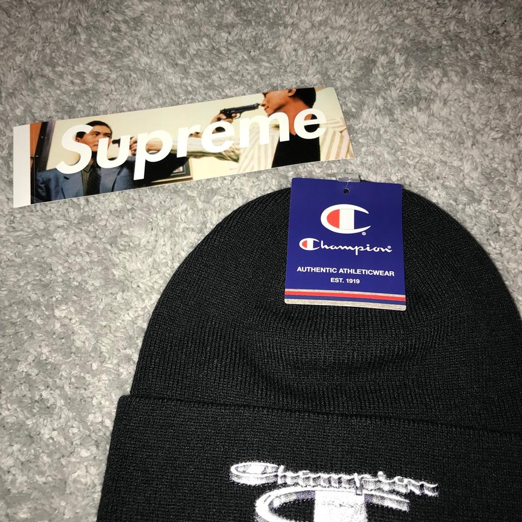 Supreme x champion outlet 3d metallic beanie