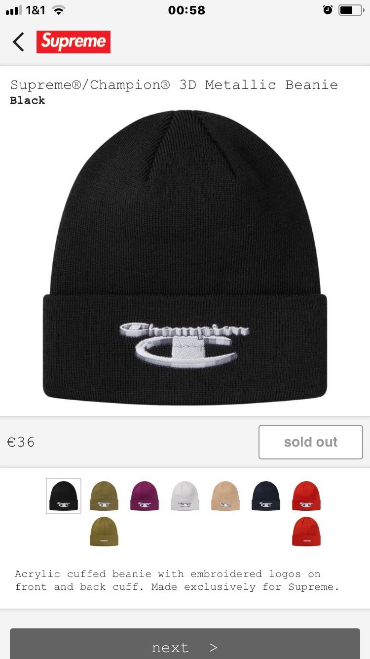 Champion supreme beanie best sale