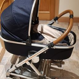 mamas and papas urbo pram and carry cot. well used but in good condition. Comes with foot muff and rain cover as well. very pretty pram. I love it but son grown out of it.