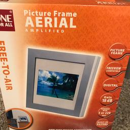 Indoor TV aerial disguised as a photo frame. Made specifically for digital TV. Never been out of the box.