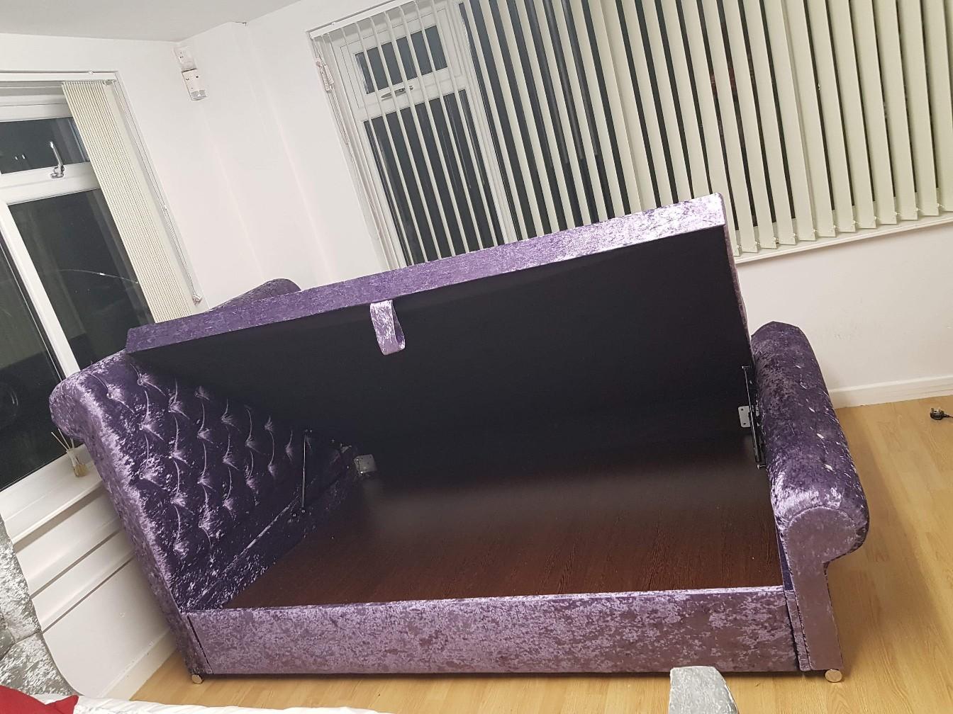 chesterfield storage crushed velvet bed frame in HD2 Kirklees für 239 ...