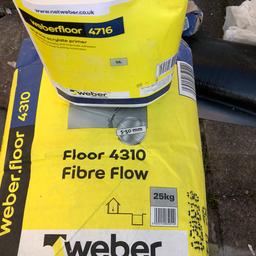 7 bags of Weber floor 4310 fibre flow, can go up to 50mm,, also around 4 litres of Weber 4716 primer, use this before self level.



Would cost you £200 in shops
I’m open to sensible offers